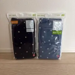 新品未開封　UNIQLO フリースレギンス　80 　ブルー　ネイビー