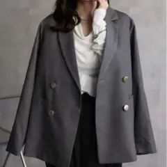 美品 ダブルボタン テーラードジャケット ゴールドボタン