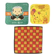 ミニタオルハンカチ3枚セット　福助　チキンラーメン　さるぼぼ