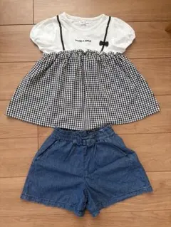 半袖シャツとデニムショートパンツセット 120cm