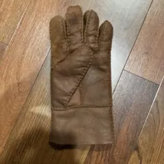ブラウン レザー 手袋 指あり　左手のみ