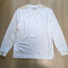 ユニクロ　エアリズム　メンズ　ホワイト 長袖カットソー Mサイズ
