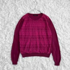 closet story クルーネック ニット M レース ピンク マゼンダのサムネイル