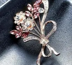 ブローチ　花束　ローズゴールド　入学式　入園式　卒業式　卒園式　フォーマル　箱付