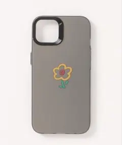 花柄グレーソフトケース iPhone用