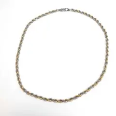 N50　ネックレス　チェーン　金銀コンビカラー　ツイスト　ゴールドシルバーカラー