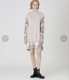 【美品】ブルーレーベルクレストブリッジ　ワンピース　36 チェック　ピンク　春