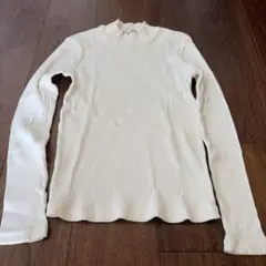 UNIQLO 長袖リブカットソー オフホワイト S