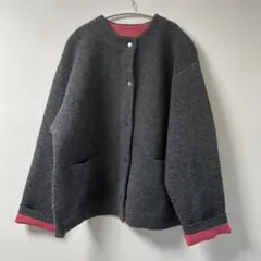 FREAK'S STORE 裏配色 スナップ ニット カーディガン