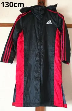 adidas ベンチコート 130cm 黒/赤