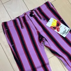 未着用 美品 ヒスミニ パンツ 長ズボン 100 ピンク ストライプ タグ付き