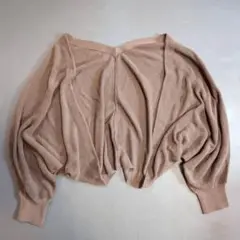 【アプワイザーリッシュ】ボレロ (2) ブラウン 前開きカーディガン 長袖 リブ