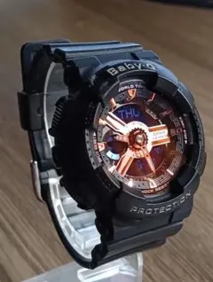 CASIO Baby-G 腕時計 アナデジ レッド ブラック 防水 ベイビー - メルカリ