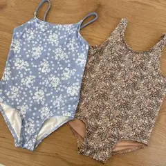 H&M キッズ 女の子用水着スイームスーツ 2着セット