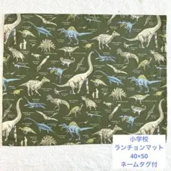 090 恐竜図鑑 カーキ ランチョンマット 40×50 小学校 入学 男子