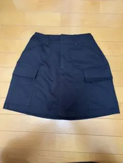 カーゴポケット付き ブラックミニスカート M moment＋