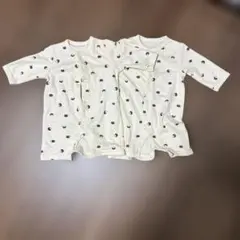 ハリネズミプリントロンパース 2枚セット 双子ちゃん