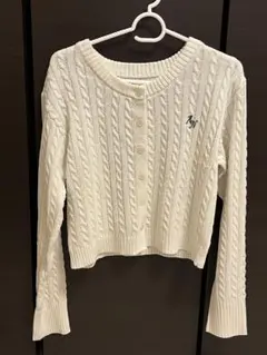 GRL ケーブル編みロゴ刺繍ニットカーディガン[an1488]