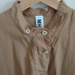 MH Lベージュ シャツワンピース 半袖