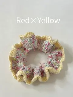 淡色 春夏 シュシュ‪ ハンドメイド‪ 編み物‪ かぎ針編み 毛糸 コットン