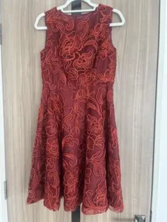 赤 花柄刺繍 ドレス グレースコンチネンタル