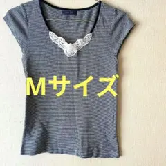 CHEZ TOI ボーダー Tシャツ レース付きМサイズのサムネイル
