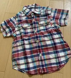 ダブルビー　半袖チェックシャツ　100サイズ　未使用品