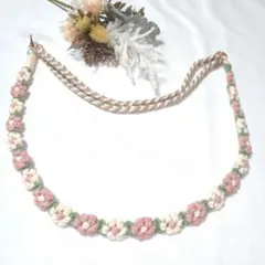 スマホショルダーストラップ 長さ調整可 ハンドメイド マクラメ お花