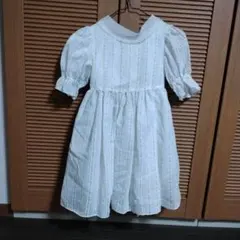 ホワイト コットン 半袖 ワンピース