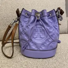 専用【美品】トリーバーチ Tモノグラム ラベンダー ミニ バケットバッグ
