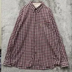 【R1370】Columbia コットンネルシャツ サイズXL レッド