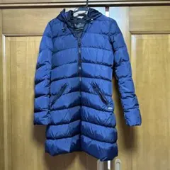 メゾンスコッチ ダウン コート ダブルフード Aライン S ネイビー ミドル丈