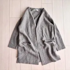 Spick&Span Noble カシミヤウール混 ロングカーディガン グレー