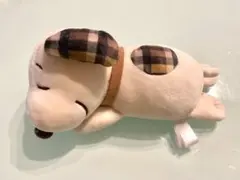 スヌーピー ぬいぐるみ 寝そべり チェック柄