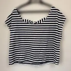 byebyeストライプ柄バックオープンTシャツ Mのサムネイル