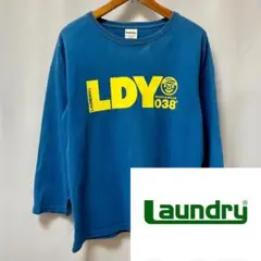 Laundry 七分袖Tシャツ プリントロゴ ブルー M