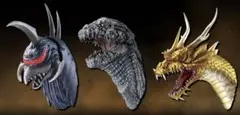 一番くじ　ゴジラ　大怪獣列伝G G賞　モンスターヘッドマグネット　3種セット