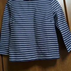 UNTITLED ネイビー ストライプ 五分袖 Tシャツ 2　日本製