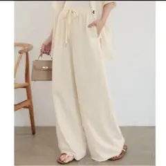 スウェット　 ワイドパンツ　PM M アイボリー　低身長　プチM
