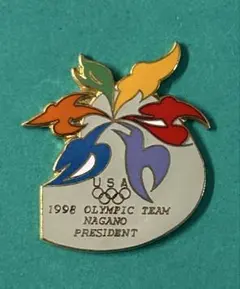 【希少】 長野オリンピック アメリカオリンピックチーム メディア ピンバッジ