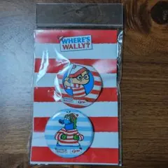 広島カープ　ウォーリーを探せ　カープ坊や　スライリー　缶バッジ２個セット