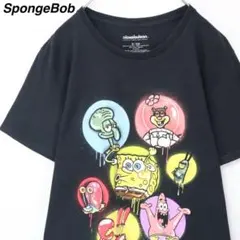 【スポンジボブ】ニコロデオン Tシャツ アニメ キャラクター ブラック Sサイズ