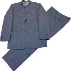 未使用ハナエモリ♂ウール混ヘリンボーンマオカラーパーソナルオーダースーツ★グレー