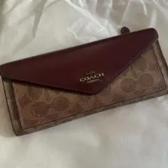 COACH 長財布 ブラウン/バーガンディ