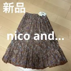 新品nico and…インド柄ティアードロングスカート花柄　FREE