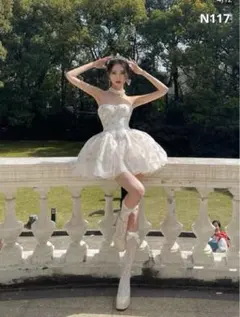 【新品未使用】ワンピース ドレス キャミワンピース フレア レースアップ 衣装