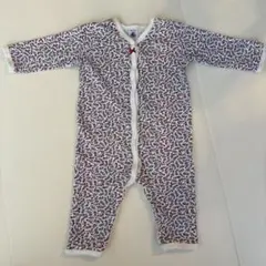 美品 プチバトー ロンパース 12m 74cm 70cm~80cm 長袖 花柄