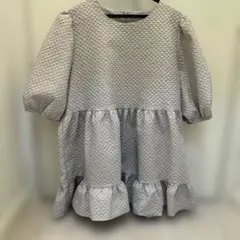 エンボス加工 半袖 チュニック ペプラム