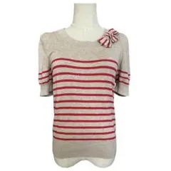 Laura Ashley ローラアシュレイ 半袖ニット ベージュ Sサイズのサムネイル