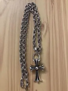 クロムハーツ/Chrome Hearts ダブルCHクロスペンダント 巾着付き